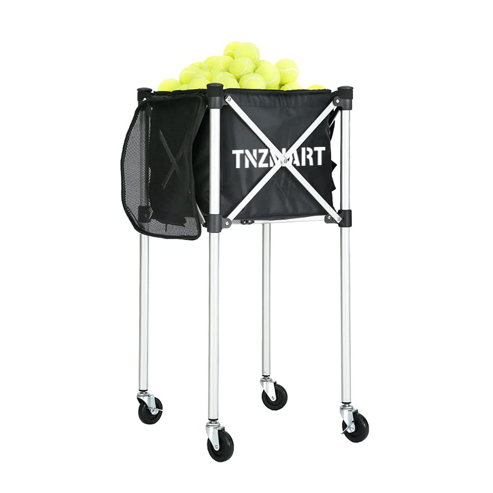 Buy TNZMART Tennis Ball Hopper with Wheels Portable Tennis Ball Basket