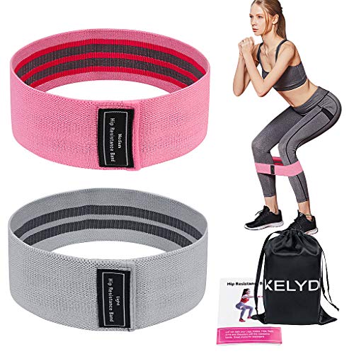 KELYDI - Bandas de resistencia para piernas y culotas, 2 paquetes antideslizantes resistentes al ejercicio para mujeres Yoga Entrenamiento Fitness Cover