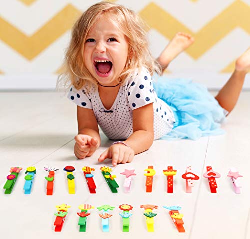 7760 Set mollette con motivi Animali in legno