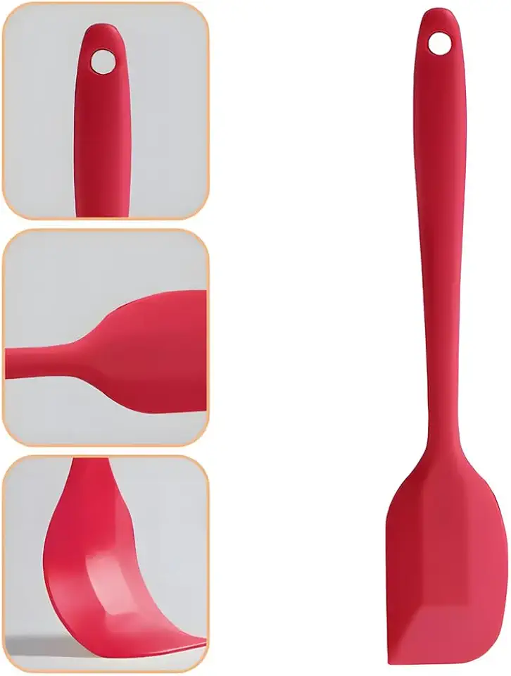 Espátula de Silicone Premium, Resistente ao Calor, Design Versátil, 27x5,5 cm, Antiaderente, para Cozinha (Vermelho)