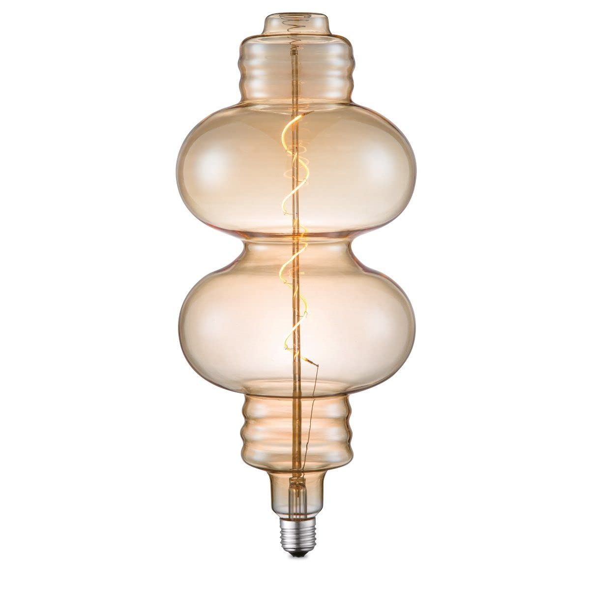 home sweet home collection Edison Vintage E27 | LED-Filament-Leuchtmittel Spiral | Ambra | Dimmbar | 4W 280lm 2700K | warmweißes Licht | für E27-Fassungen