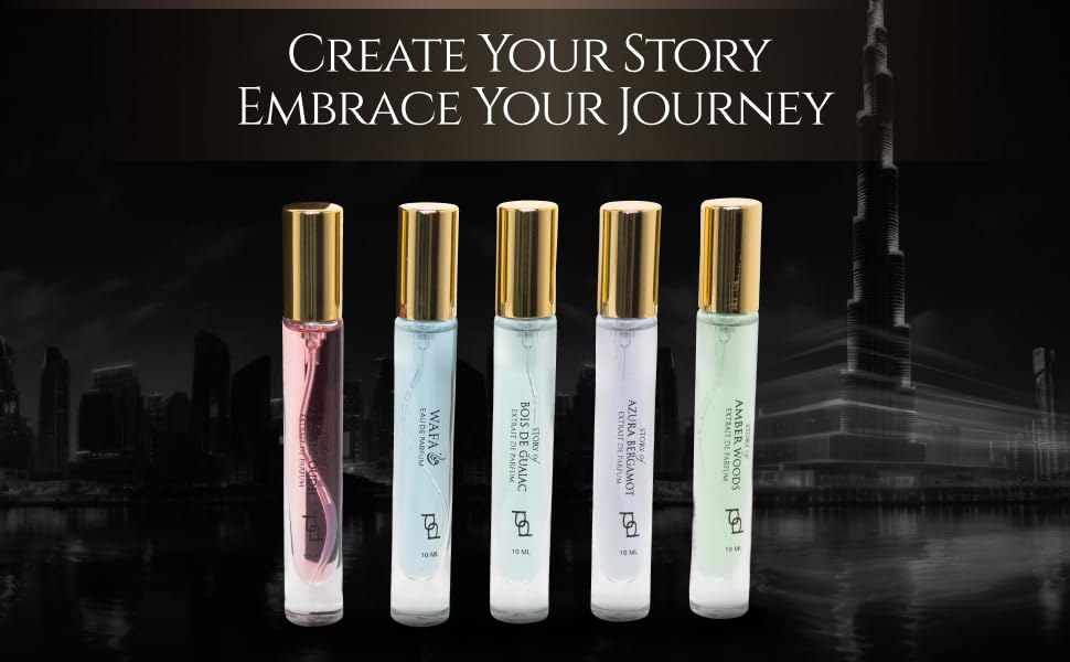 Prince Parfums Dubai – Men’s Discovery Kit – 5 Luxury Extrait de Parfum Sprays (10ml Each) – Wafa, Majestic Oudh, Bois de Guaiac, Azura Bergamot & Amber Woods – Long Lasting Cologne Gift Set for Him - Image 8