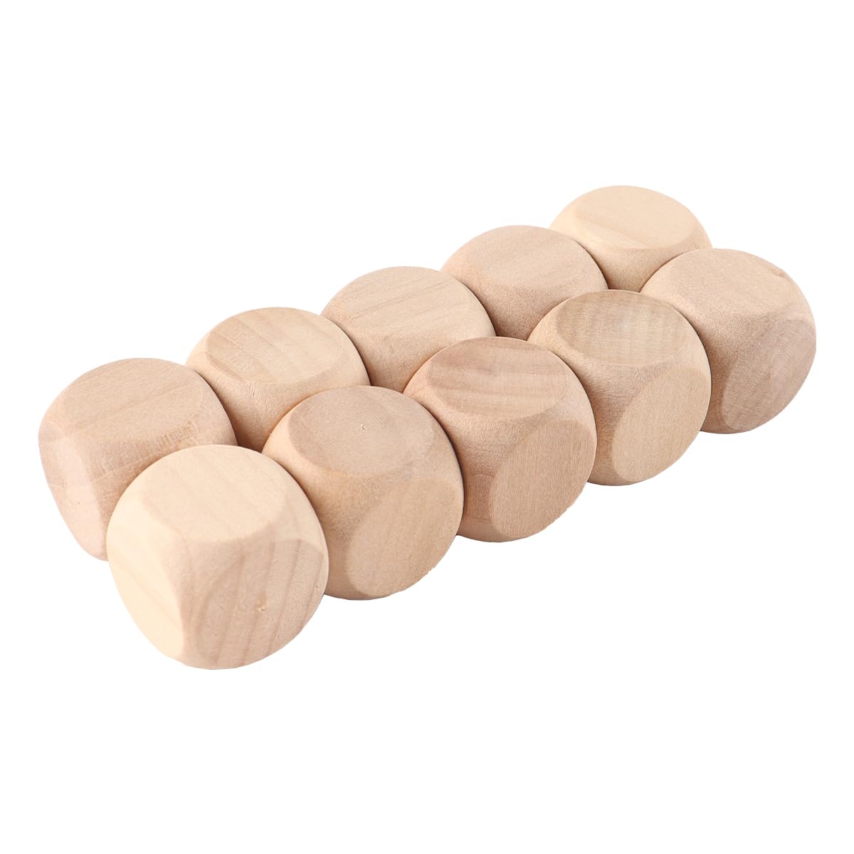 Sarini 10 Dados De Madera De 20 Mm, Redondos, Lisos, De Seis Caras, Sin Pintar, Para Enseñanza DIY, Recursos Creados, Enseñanza De Juegos.