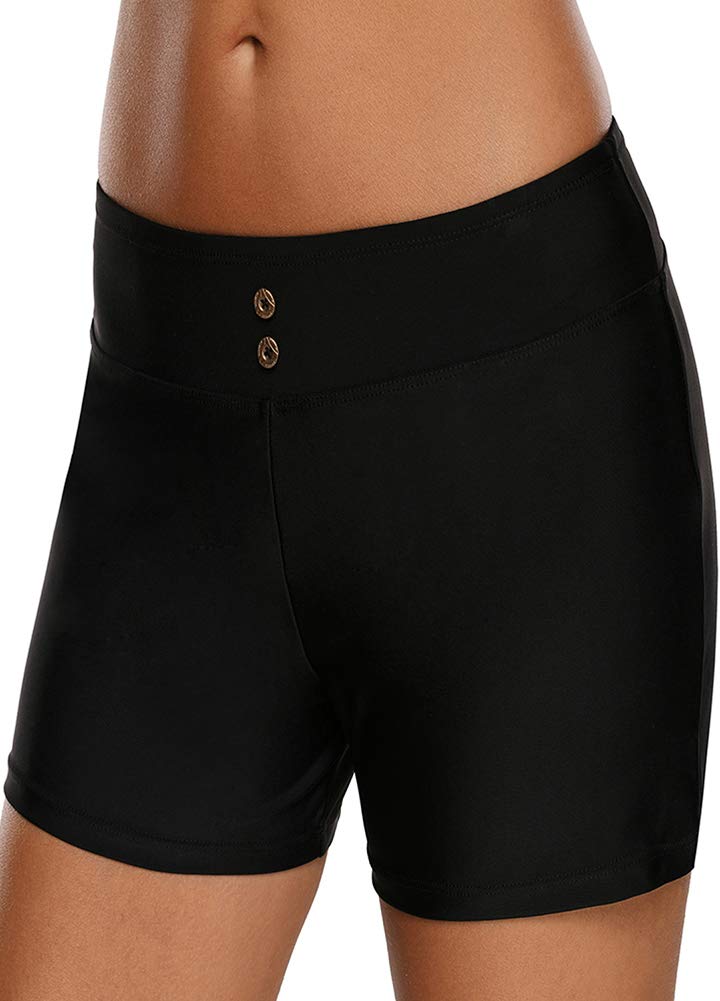 high waisted boyshort swim bottoms