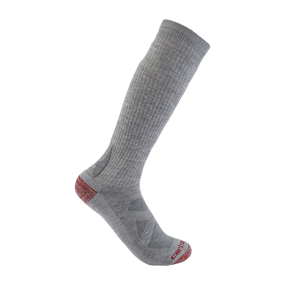 Carhartt Men's Heavyweight Merino Wool Blend Boot Sock, Asphalt Heather, Medium
