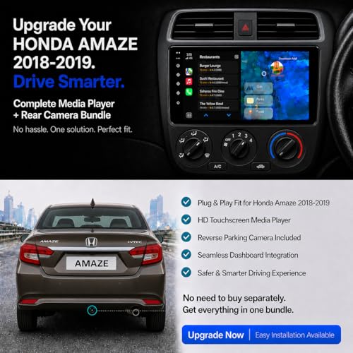 Image of Modorwy Honda Amaze 2018-2019 Original QLED 9 inch Zlink Car Android Stereo | OS 13 | 2GB+32GB | Display Support Wireless Car Play & Android Auto | incl. AHD Rear Camera & Frame Compatible