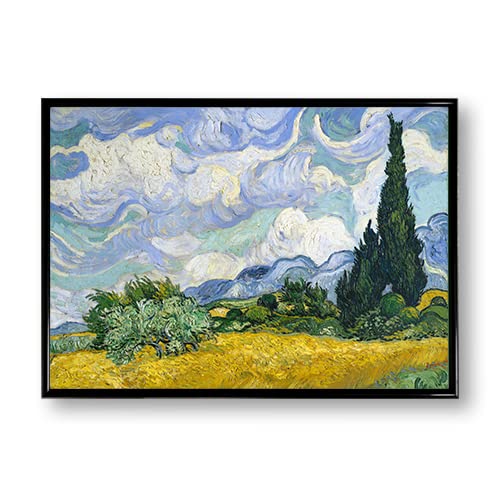 ポスター ゴッホ 糸杉のある麦畑 インテリア アートポスター 風景 おしゃれ 絵画 (A4)