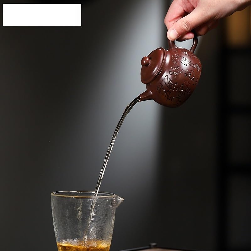 Dzbanek do herbaty ziołowej 120 ml, chiński czajniczek, fioletowy czajniczek, surowa ruda, fioletowy czajnik Zhu Mud, zestaw do parzenia herbaty Zisha, herbata liściasta