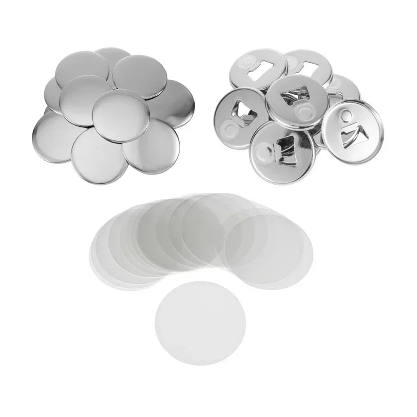 100 Piezas Repuestos DIY Abrebotellas Magnético 58mm, Material Redondo para Máquina Fabricar Insignias y Pines
