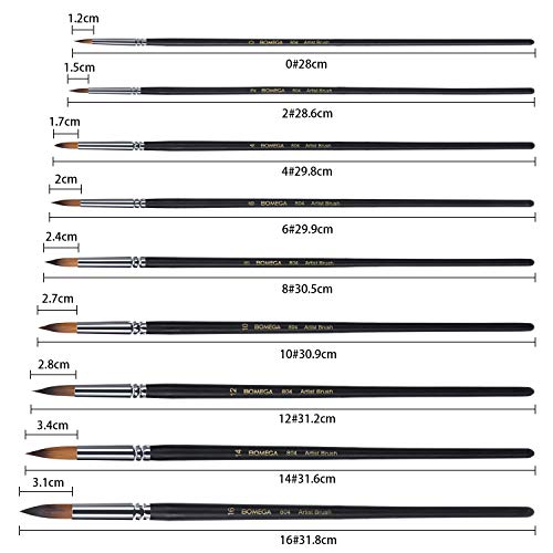 BOMEGA Set Kunstenaar Borstel Kwast Gemaakt van Premium Nylon Haar voor Acryl Schilderen Aquarel Schilderen Olieverf… - Image 5