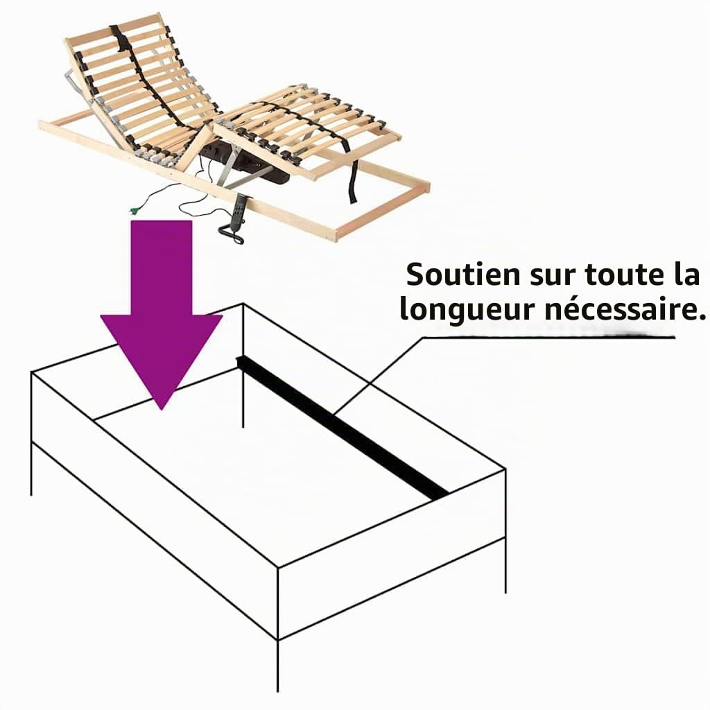 vidaXL Sommier à Lattes Marron 70 x 190 cm Bois de hêtre Massif, Cadre de lit Moderne, Design rectangulaire, Base à Lattes Robuste, Soutien Ergonomique, Support Solide pour Matelas