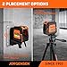 JORGENSEN Laser Level with Tripod & 2 Plumb Dots, 100 FT Self Leveling Point Cross Line Laser Leveler Tool, Wide Angle Green Laser Level for Picture Hanging, Indoor Project, Construction, Carry Bag