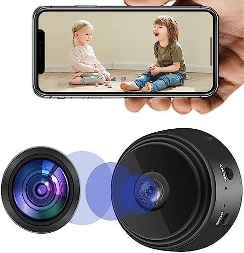 mcyiqihai 2023 Upgraded 1080P Magnetic WiFi Camera,Indoor Camera Home Security Camera Wireless WiFi Camera,Car Cameras for Surveillance - Size:1.7 x 1.5 x 0.98 inches