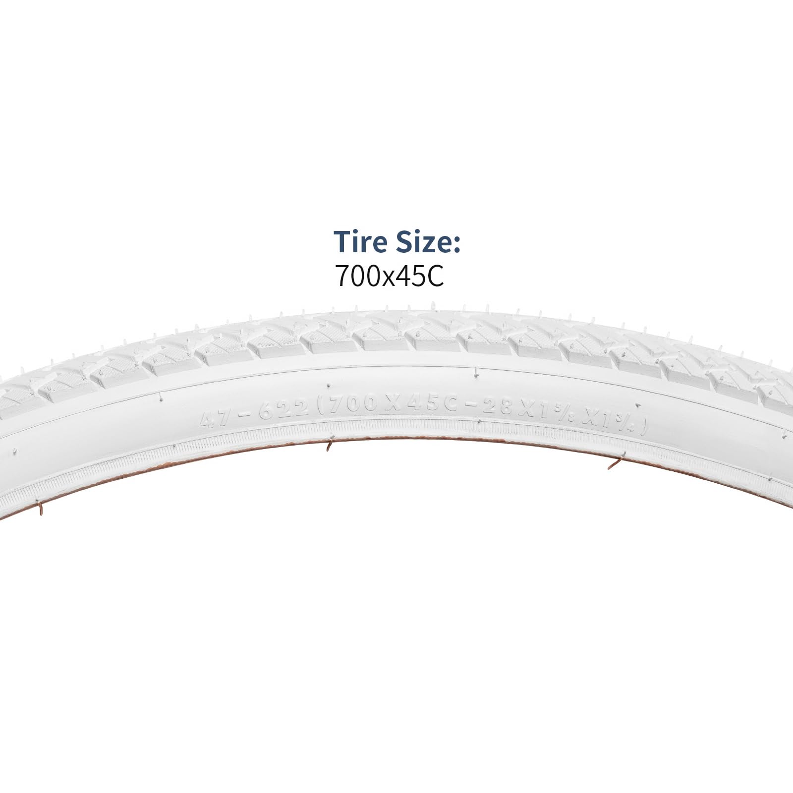 YUNSCM 2-PCS 700C Route bicicletta pneumatici 700x45C(47-622) Compatible with 700x43C 700x44C 700x45C 700x46C 700x47C bicicletta pneumatici-White(Y-810)