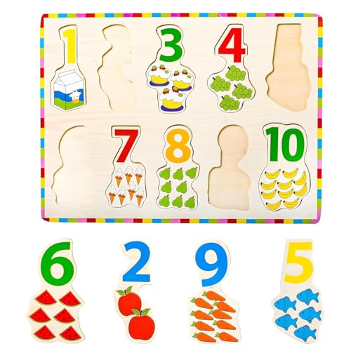 Image of VERAT Montessori Wooden Shape Sorter Toy | Color & Shape Matching Stacking Puzzle | Educational Learning Toy for Toddlers Boys & Girls Age 1 2 3 Years (4 Shape)