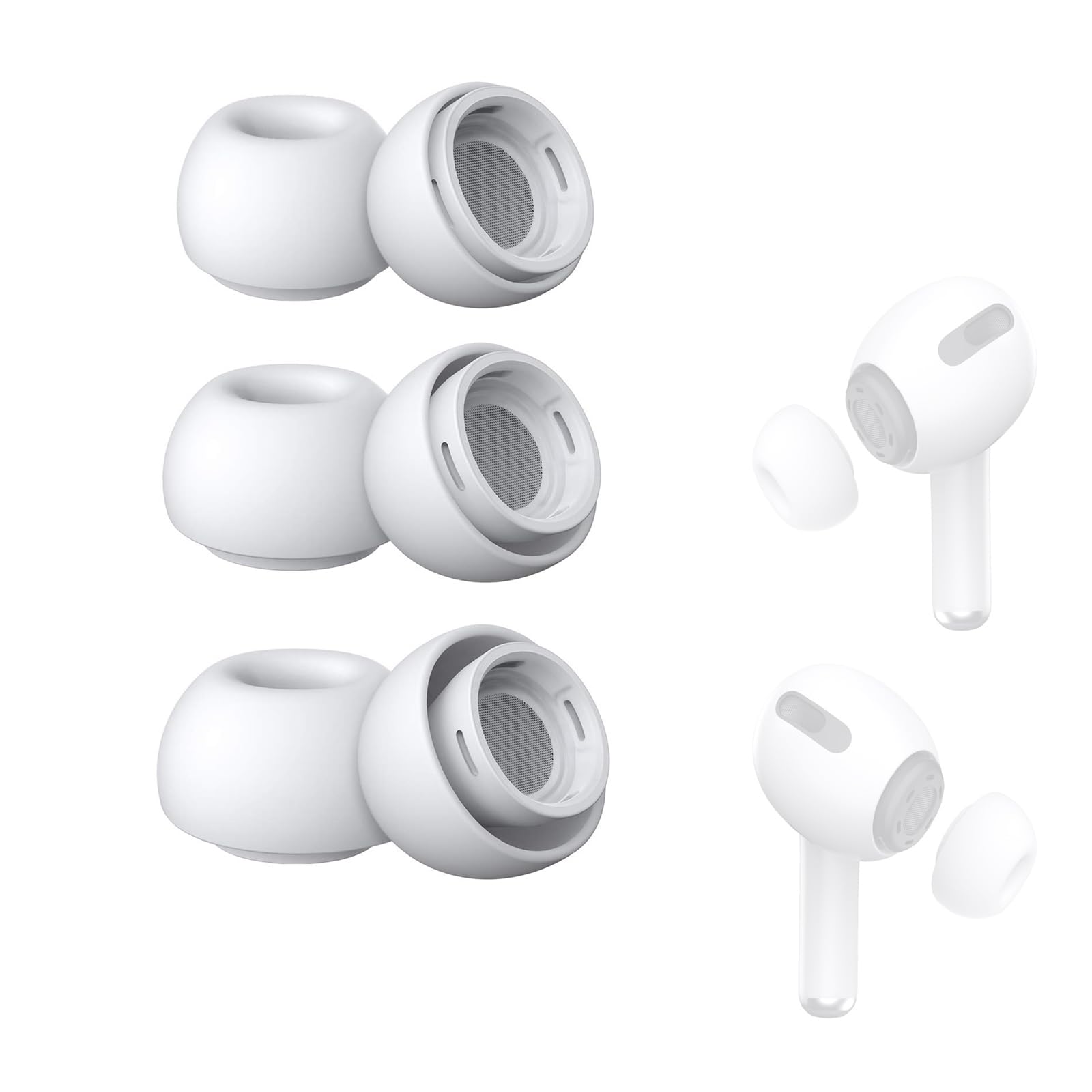 Replacement Ear Tips for Airpods Pro - 3 Pairs Silicone Rubber Ear