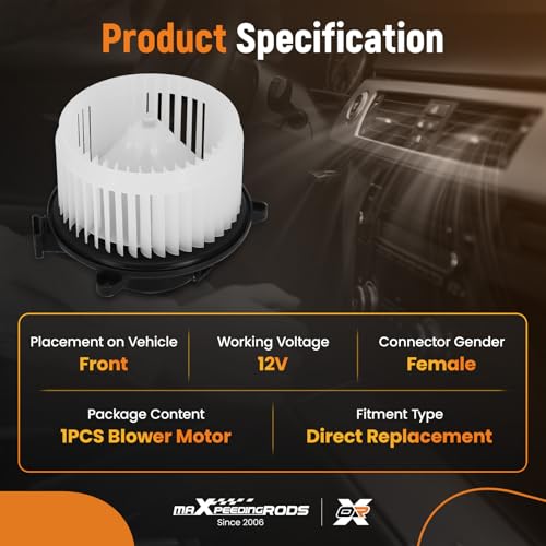Image of maXpeedingrods HVAC Heater Blower Motor with Fan Cage 700269 Fits for Buick Lacrosse 2010-2016 Regal 2011-2017, for Chevy Cruze 2011-2015 Cruze /Malibu Limited 2016 Malibu 2013-2015# PM9375 22956040