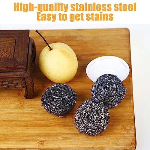 Image of 20 Pack Steel Wool Scrubbers, 2.36 Inch Stainless Steel Cleaning Pads, Heavy Duty Scouring Pads for Pots and Pans, Non-Scratch Kitchen Scrubber for Dishes, Grills, and Cookware