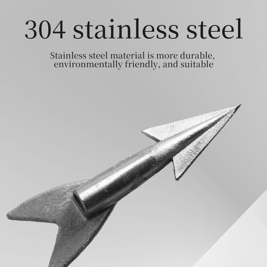 2pcs Fishing Harpoons Tip Darts Stainless Steel Rigged Harpoons Darts Fishing Tackle