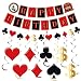 Pre-Strung 11PCS Casino Theme Happy Birthday Banners - Red Black Poker Birthday Party Decorations - Hanging Swirl Decor Supplies - Casino Games