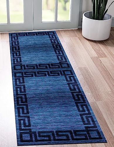 Tapis de couloir non glissé bleu 120x350cm : fini les glissades sur le parquet