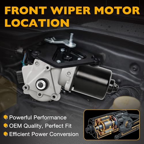 Image of Front Windshield Wiper Motor Compatible with 07-11 Toyota Camry, 06-18 RAV4, 11-13 Highlander, 09-13 Corolla /Matrix, 07-12 Yaris, 08-11 Lexus GS350 /GS450H /GS460 Replace 8250A178 8511002250