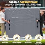 Mattress Bags for Moving and Storage, BETU Twin Mattress Protector Waterproof Mattress Cover with 8 Heavy Duty Handles and Zipper Extra Thick Moving Supplies for Dorm Bed Reusable (77x42x13.5 Grey) - Image 3