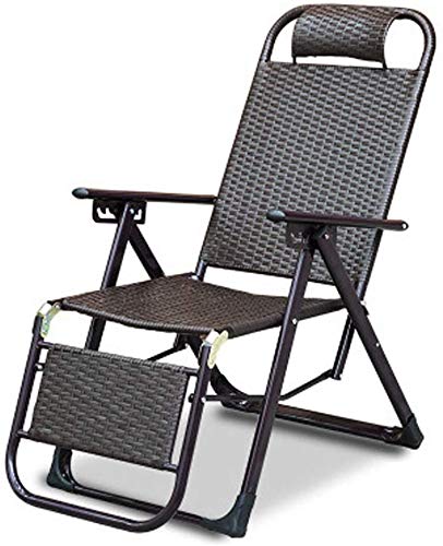 XYSoeMY Foldable Outdoor Garden Sunloungers Zero Gravity Chair Patio Folding Recliner Adjustable Portable Rattan Lounge Outdoor Chair for Lawn Poolside Yard Garden Chairs
