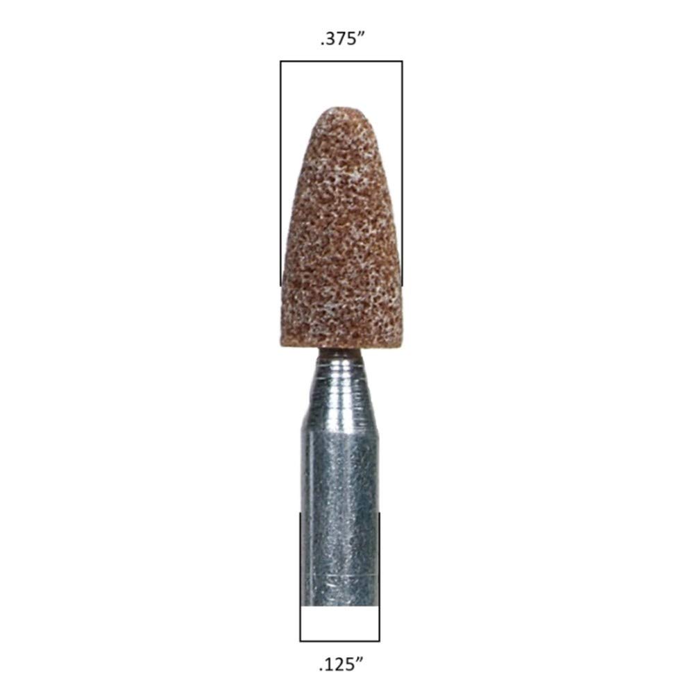Norton Pacesetter Vitrified Bond Abrasive Mounted Point, Aluminum Oxide, B52 Shape, 1/8" Spindle Diameter, 3/8" Diameter, 3/4" Thickness, Grit 60 (Pack of 5)