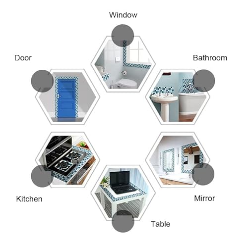 zalati Wandaufkleber 20 Stück Tapetenaufkleber PVC Entfernung Wasserabweisend Staubdicht für Zuhause Küche Badezimmer Dekoration - 10 cm