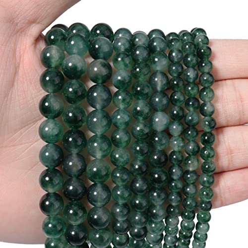 60pcs Green Chalcedony Loose Beads
