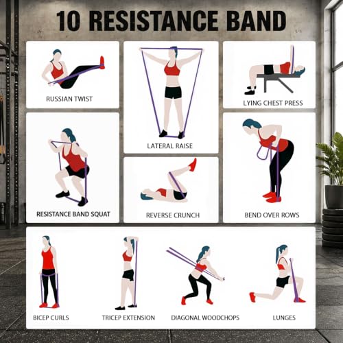 Image of LEEKEY Resistance Band Set, Pull Up Assist Bands - Stretch Resistance Band - Mobility Band Powerlifting Bands For Resistance Training, Physical Therapy, Home Workouts (Set-4)