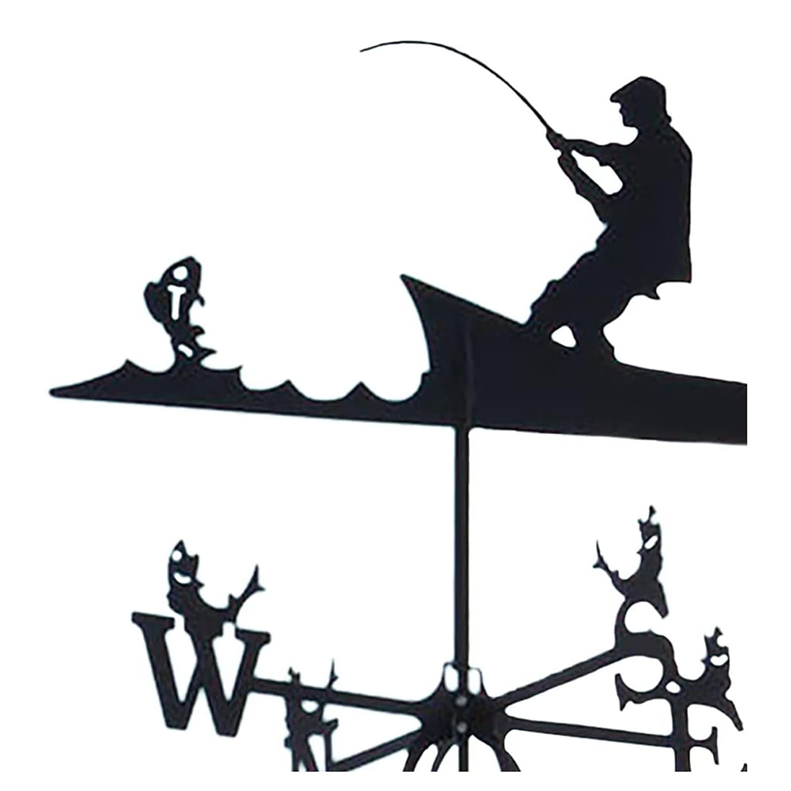 Klonwg B Metal Weathervane With Animal Ornament Wind Direction Indicator Weather Vane Professional Measuring Tool Farm Scene Yard Roof Mount Easy Use 35X50cm