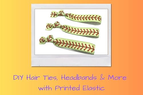 Miniatura 3 de Softbol plegable sobre elástico impreso para lazos para el cabello, rollo de 10 yardas de 58 FOE DIY