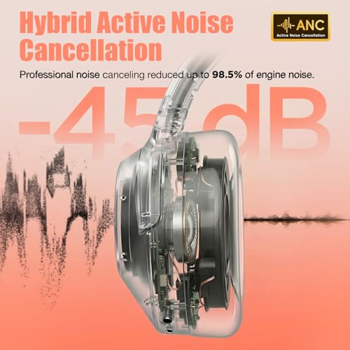 Image of Vonaural Active Noise Cancelling Headphones, Upgraded Wireless Bluetooth Headphones Over Ear (Carbon Black)