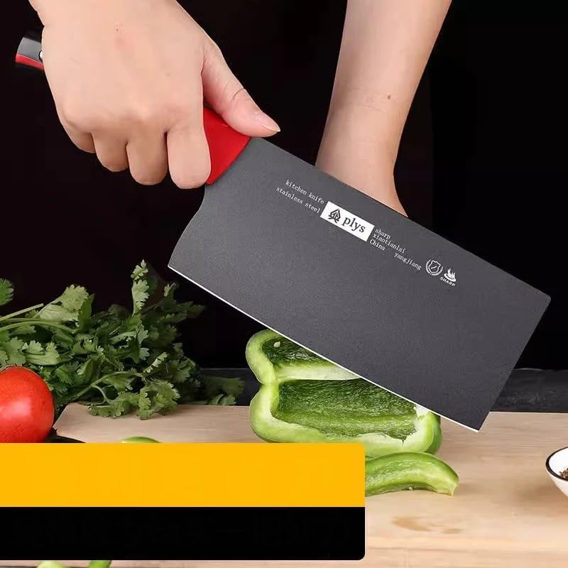 Meat Cleaver,Cleaver Knife Black Knife Household Kitchen Knife Stainless Steel Sharp Cutting Slicing Knife Kitchen Special Knife