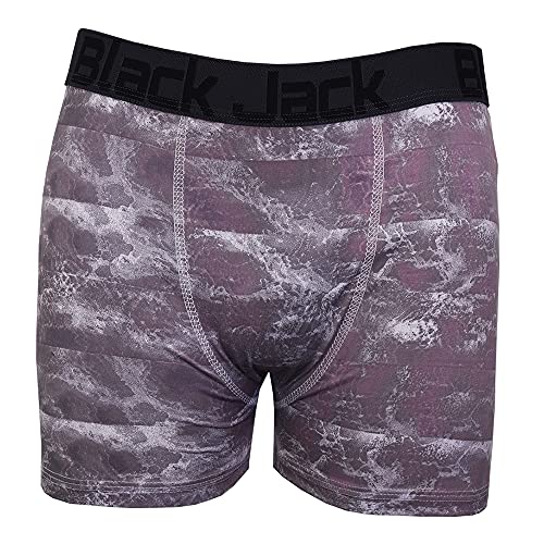 Kit com 10 Cuecas Boxer Black Jack de Microfibra Estampadas Cor:preto;tamanho:M