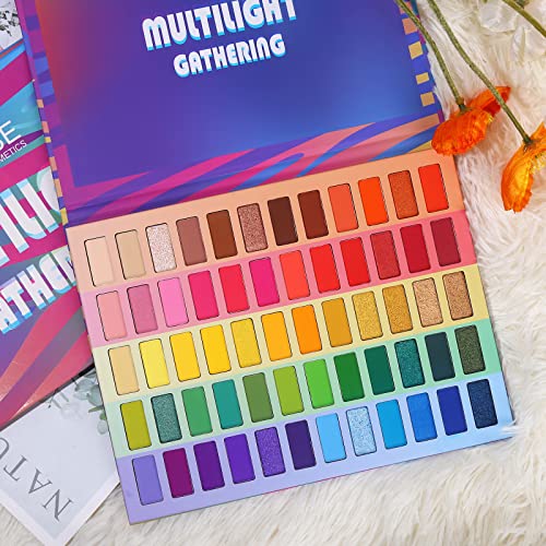 Ucanbe Makeup 60 Colors Eyeshadow Palette, Highly Pigmented Rainbow Eye Shadow Palettes Sets, Pro Matte Shimmer Metallic Long Lasting Waterproof Blendable Powder Make Up Pallet Cosmetics Gift Kit #TOP6