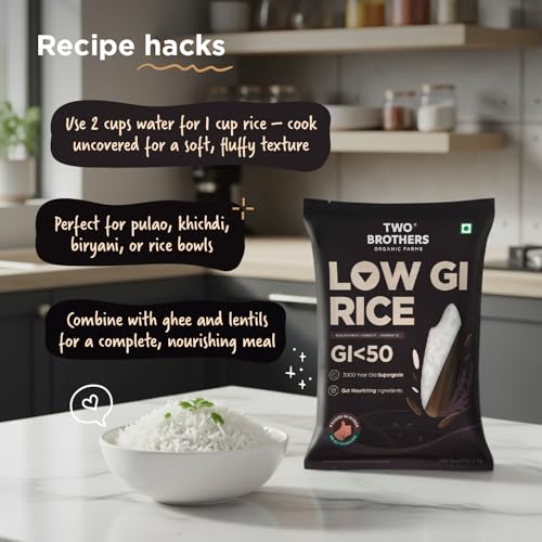 Image of Two Brothers Organic Farms Kalanamak Rice 2KG | Low GI, Diabetic-Friendly Native Rice | Rich in Iron & Zinc | Gut Nourishing, Perfect for Pulao, Biryani & Curries
