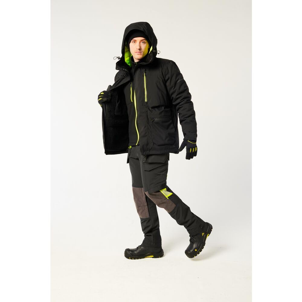 Portwest EV461 EV4 zimowa kurtka robocza, parka, ekstremalnie wodoodporna, elastyczna tkanina, bez PFAS Texpel Splash Eco Finish Panele z podszewką sherpa, wentylacja, regulowany kaptur, certyfikat