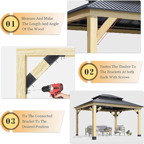 Support de connecteur de pergola 5,1 x 10,2 cm équerre robuste - 8