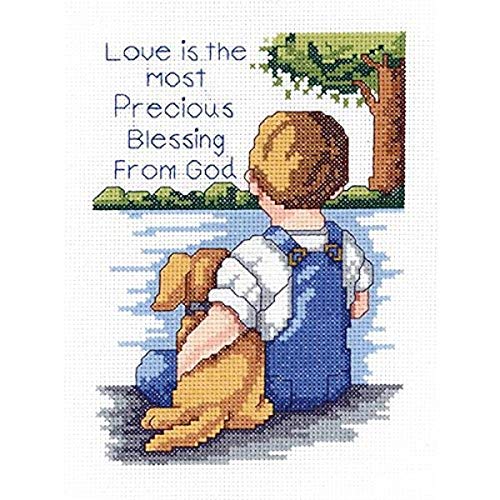 Janlynn 21-1745 Precious Blessing 5 by 7-Inch Counted Cross Stitch Kit, Mini