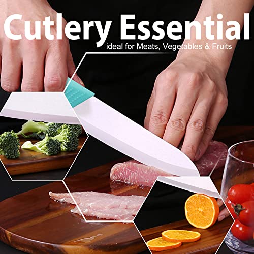 Rynal Ceramic Knife Chef Knife Meats Fruits Vegetables Knife - Sharp Ceramic Kitchen Knife With Sheath Cover - 6 Inch Aqua #TOP5