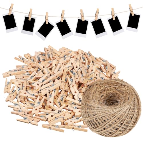 Cuerda de yute 100m para manualidades bricolaje decoración hilo de cáñamo con pinzas 2