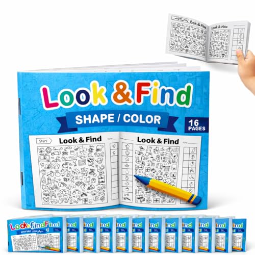 Pack 18 Libritos 'Busca y Encuentra' para Regalos Cumpleaños Niños Colegio. Detalles para Invitados listos para Colorear. Juegos Educativos 3-6 años. Lembranças Aniversario infantil. Sin Pantalla.
