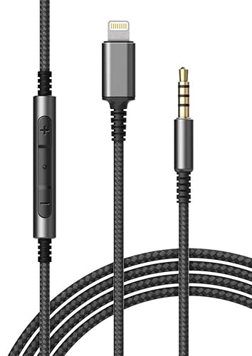 Miniatura 6 de Cable de auriculares de repuesto con conector Lightning para iPhone (0.138 in) con micrófono y control remoto de volumen (compatible con
