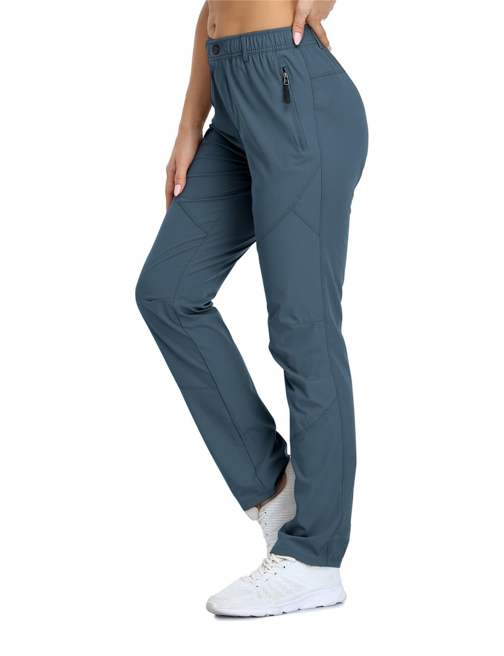 29" Inseam Women's Golf Pants 3 Zipper Pockets Quick Dry Lightweight Stretch Travel Pants Petite Business Casual Work Slacks