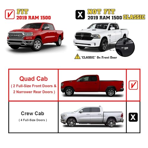 Estribos laterales de aluminio TAC para Dodge Ram 1500 Quad Cab 2019-2026 miniatura 4