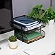 Mind Reader Stackable Paper Tray, Desktop Organizer, File Storage, Office, Metal Mesh, 10.5 L x 13.25 W x 7.5 H, 2 Pcs, Black