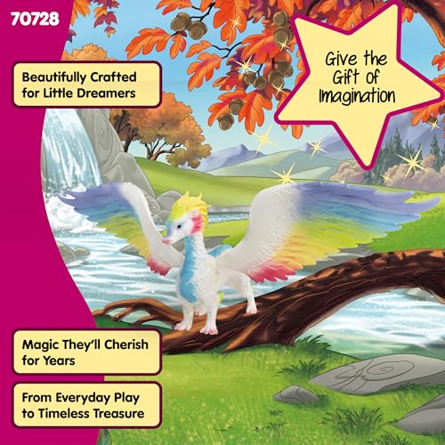 Image of Schleich Bayala - Rainbow Dragon Toy Figurine - Kids Ages 5+ | 70728 | Unicorn Figurine, Fantasy Toy for Girls 5+, Magical Collectible, Screen-Free Imaginative Pretend Play, Fairy Animal Figure